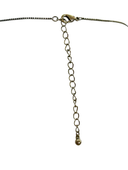 Muted Goldtone Pendant Necklace Box Chain 15 and 2.5 Inch Extender
