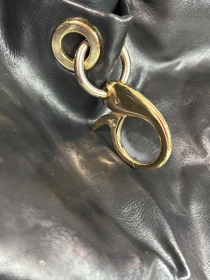 Simply Vera Black Vegan Leather Handbag Hobo Style Goldtone Hardware