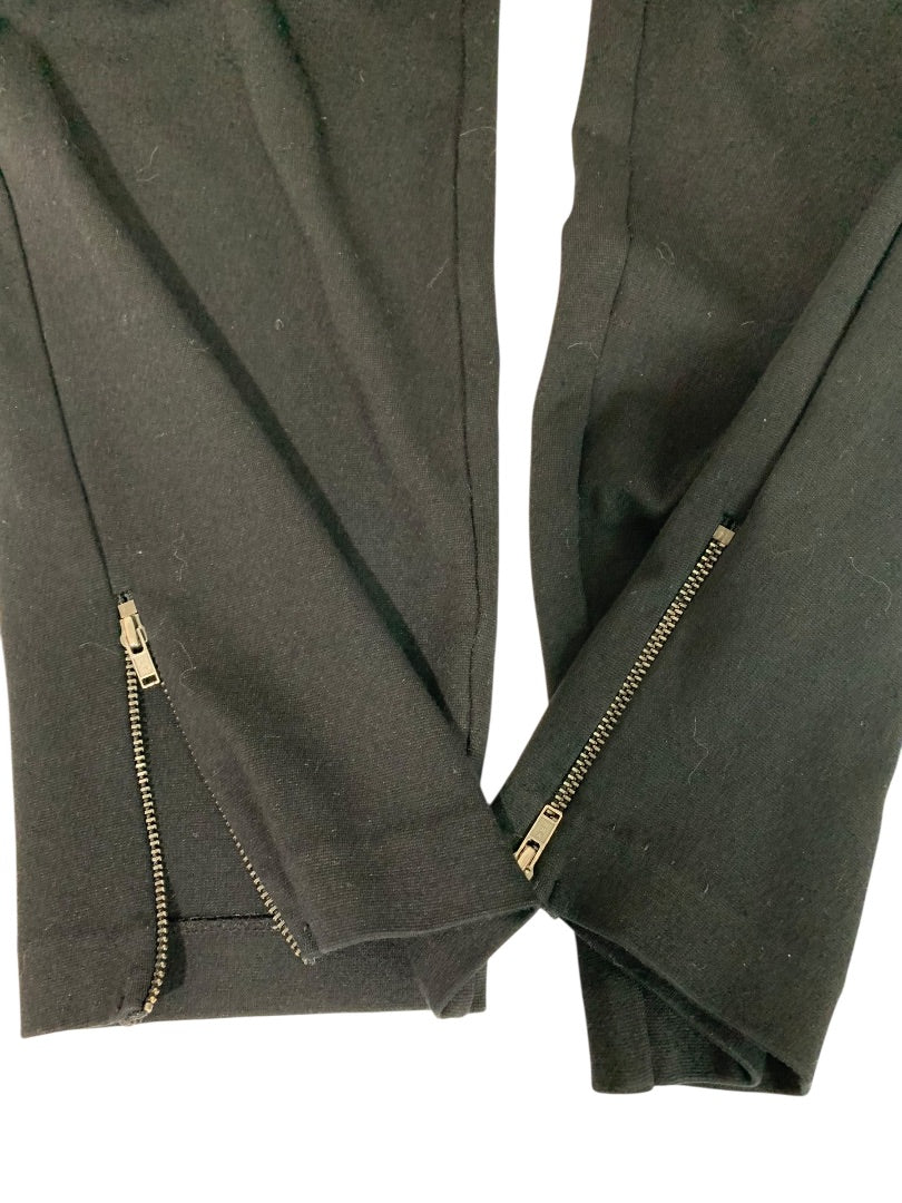 2X Talbots Woman Black Ponte Knit Pants Zipper Ankle Leggings
