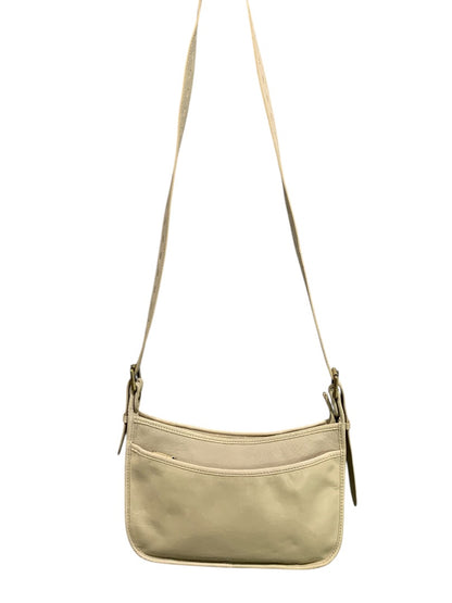 Hobo Brand Beige Leather Shoulder Bag Crossbody Strap Adjustable Zip Top