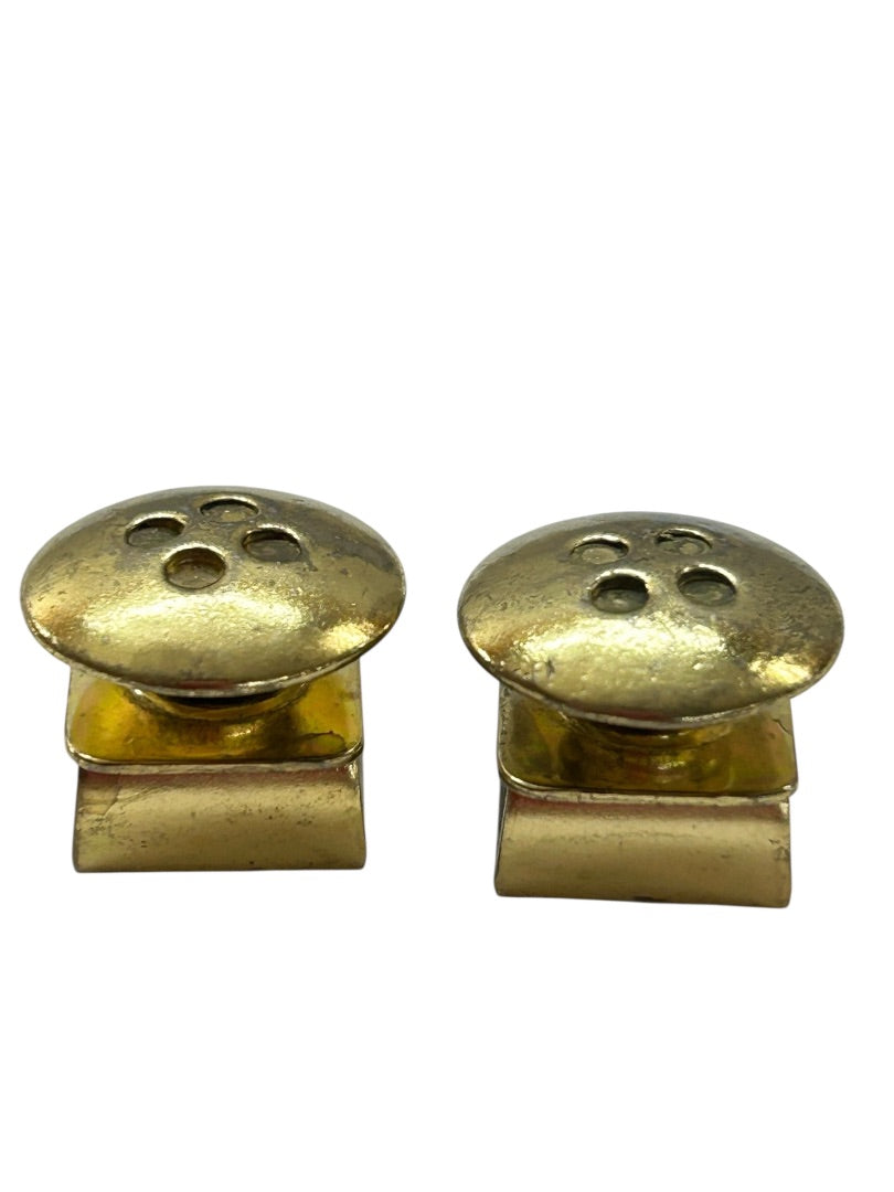 Vintage Bracetac Goldtone Suspender Tacks Removable Buttons