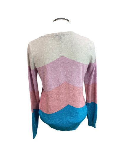 Medium INC International Concepts Womens Color Block Metallic Sweater