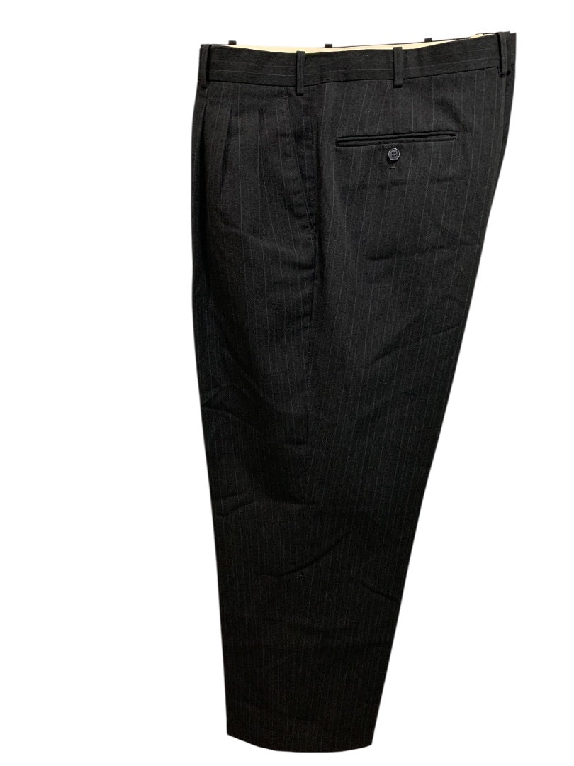 42R Vanetti Mens Black Pinstripe Suit Dress Pants 30 Inch Inseam