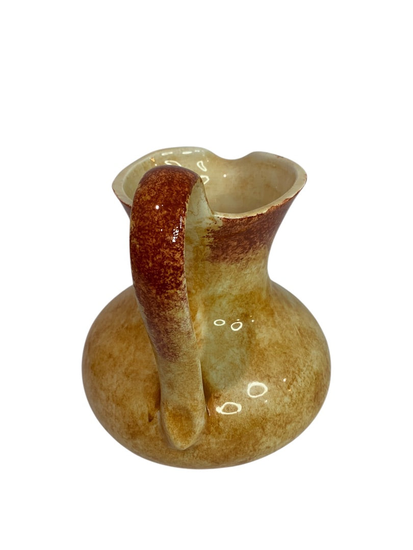 Rale Italian Pottery Pitcher Yellow Gold Rust 8 Inch