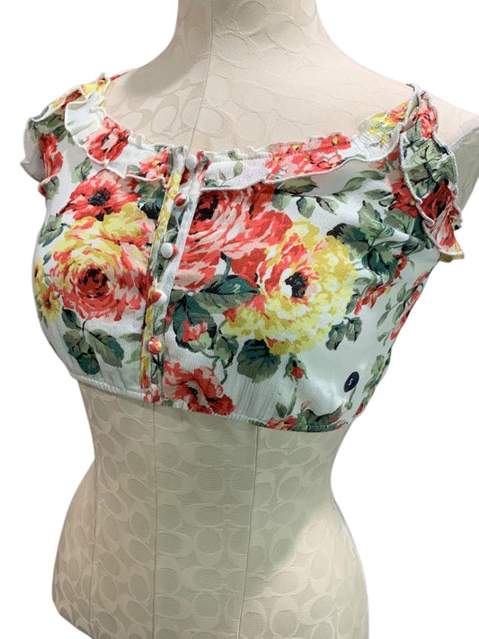 Small Abercrombie & Fitch Womens New Crop Top Peasant Floral