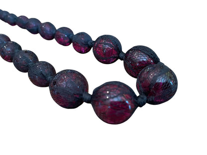 Express Black Netted Graduated Purple Sphere 28 Inch Necklace