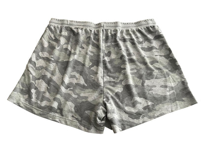 3X June & Delancey Elastic Waist Drawstring Shorts Gray Camoflauge Womens
