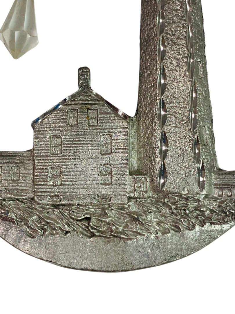 Spoontiques Pewter Lighthouse Ornament Crystal 3" #2335 Suncatcher