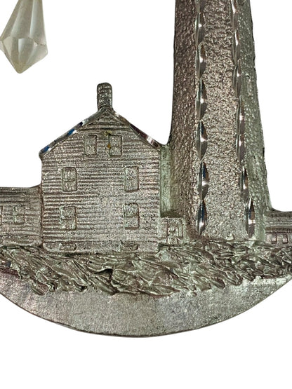Spoontiques Pewter Lighthouse Ornament Crystal 3" #2335 Suncatcher