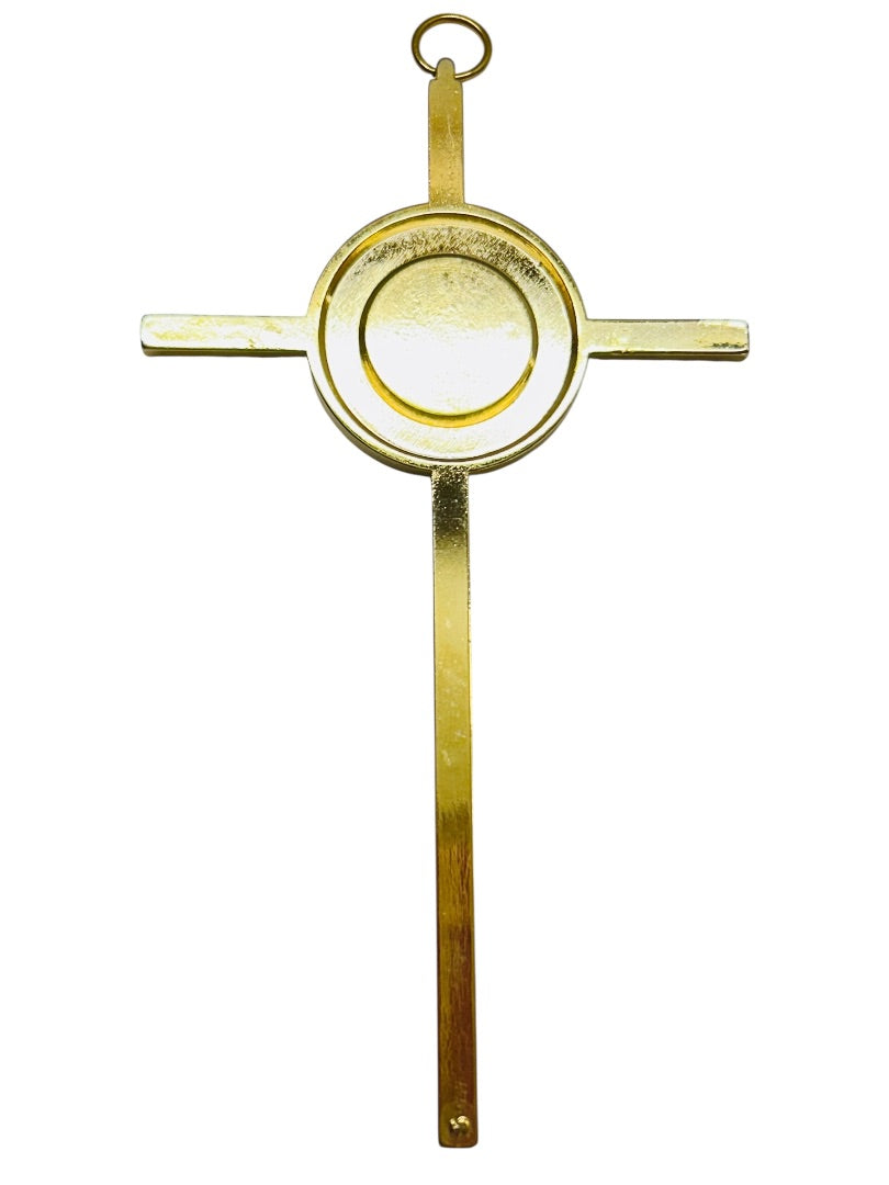 Goldtone Christening Cross Baptism Wall Hanging Baby Gift 5"