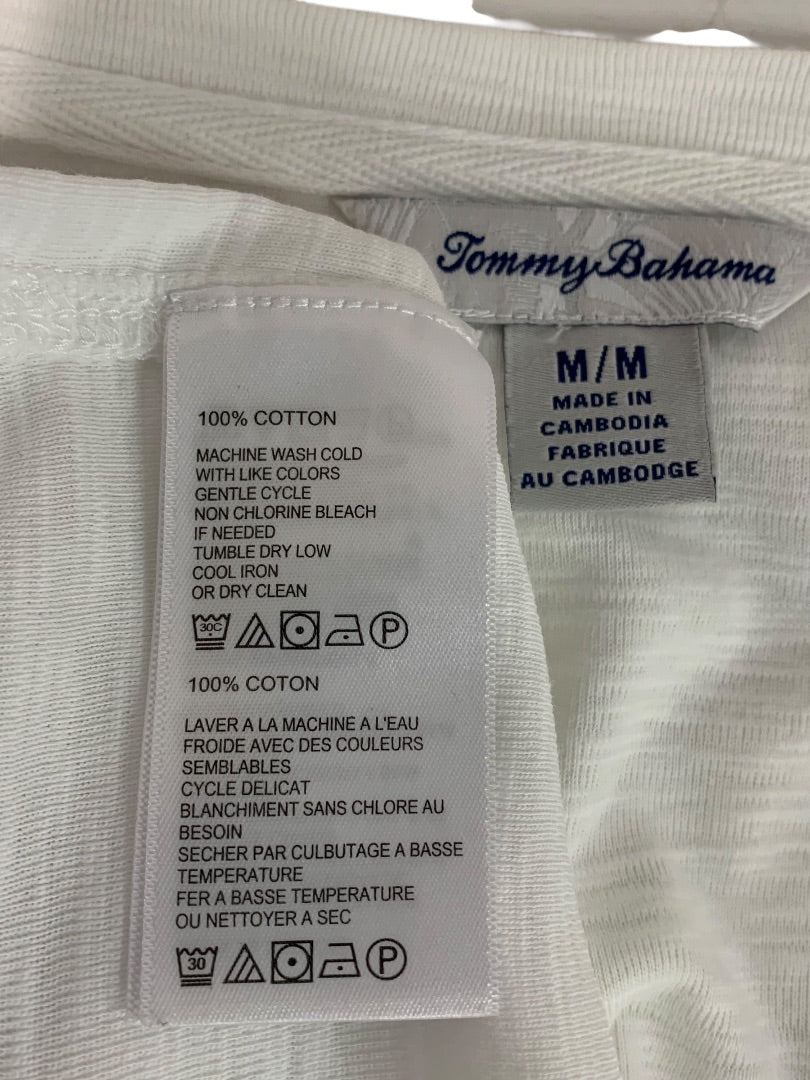 Medium Tommy Bahama Womens White Tshirt Tunic Hi Lo Hem