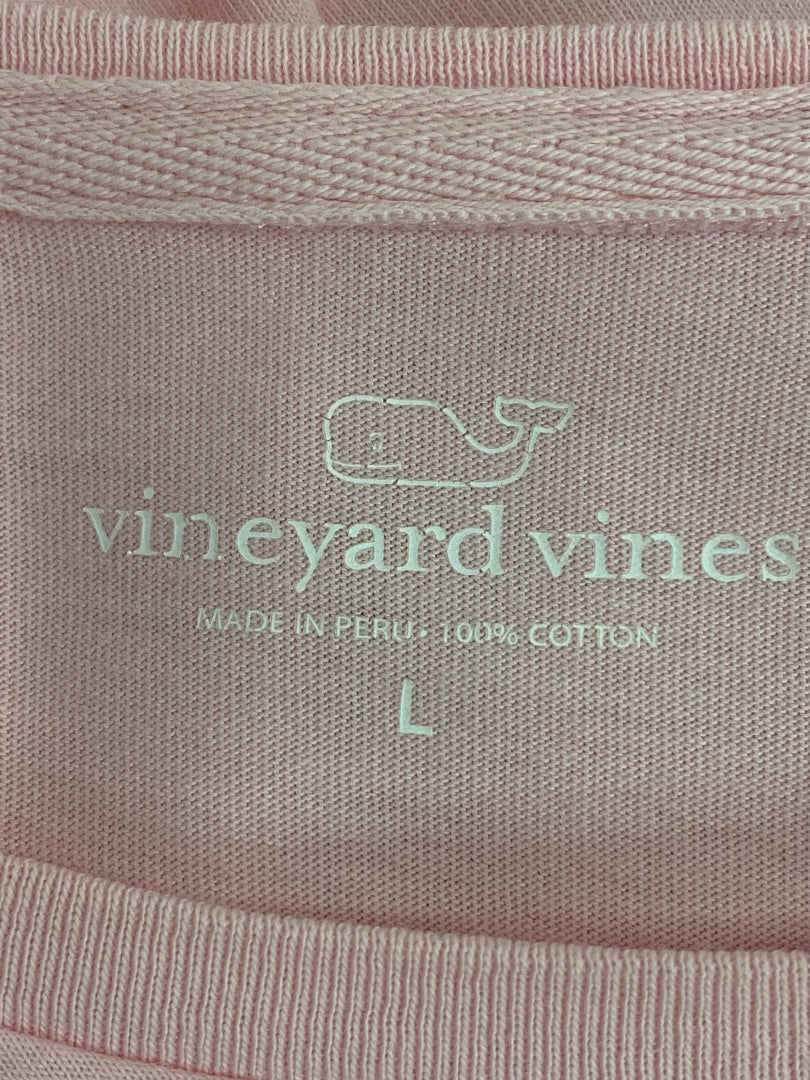 Large Vineyard Vines Womens Pink Long Sleeve Tshirt Single Pocket
