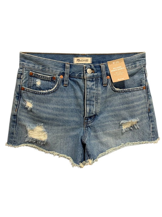 Size 26 Madewell New Womens Denim Jean Shorts Button Fly Relaxed Mid Rise