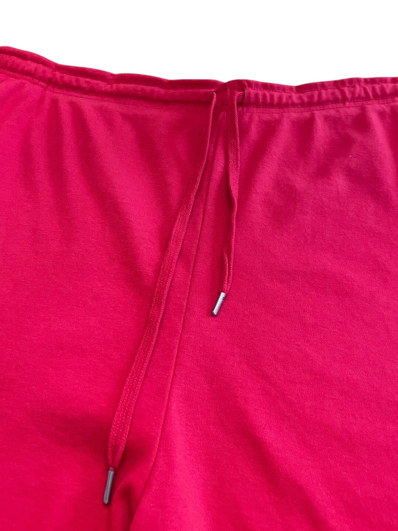 6X 42/44 Woman Withing Elastic Waist Drawstring Knit Capri Pants Red