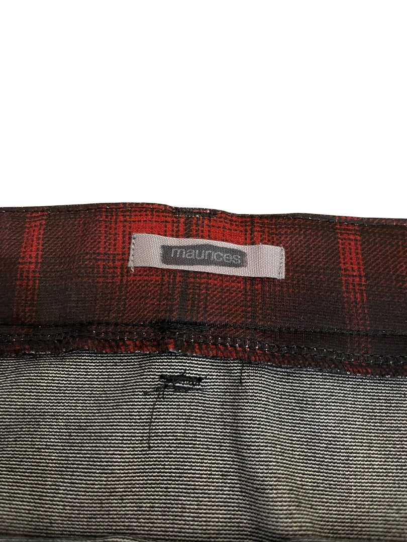 3X Maurices Stretch Plaid Skirt Pockets Red & Black New