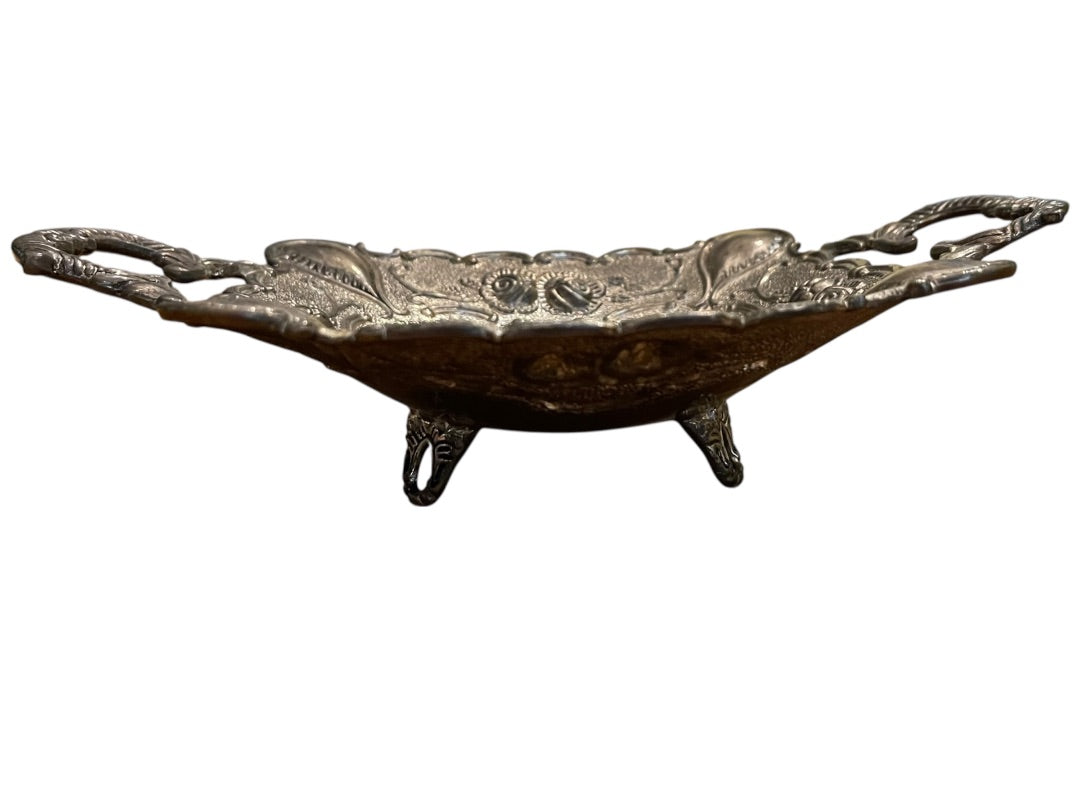 Godinger Silver Art Co 8" Footed Dish With Handles Silverplate