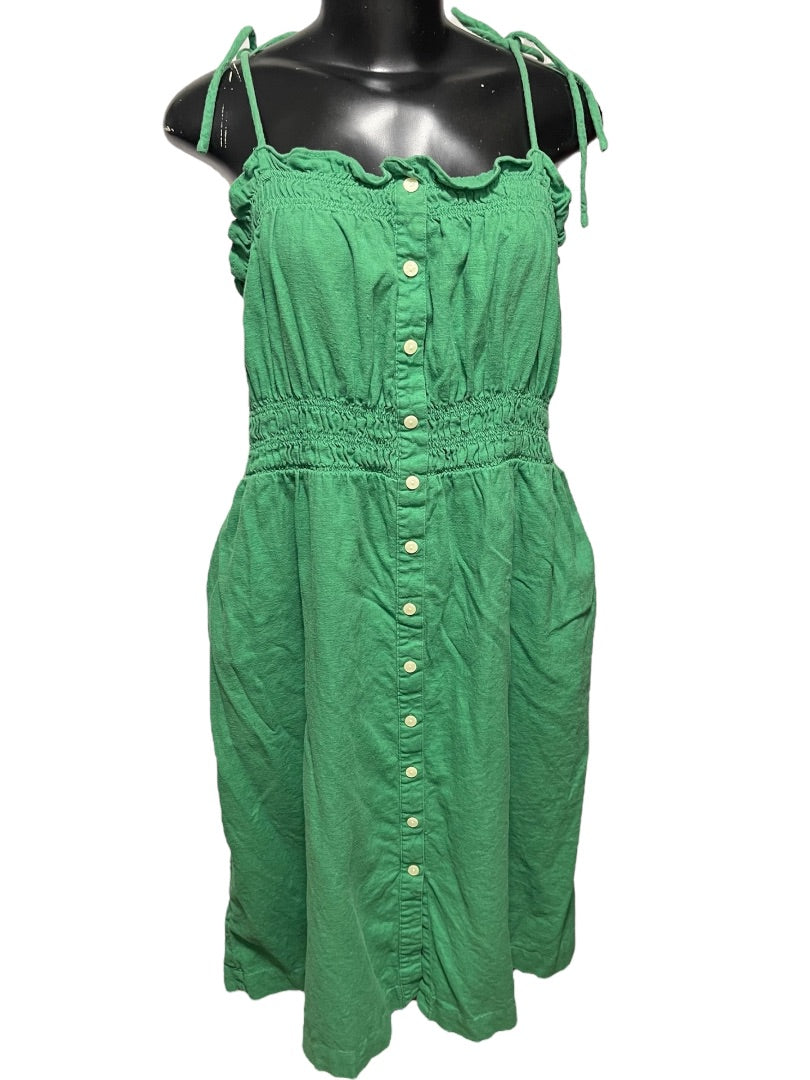 XXL Universal Thread Smocked Button Down Spaghetti Strap Dress Green
