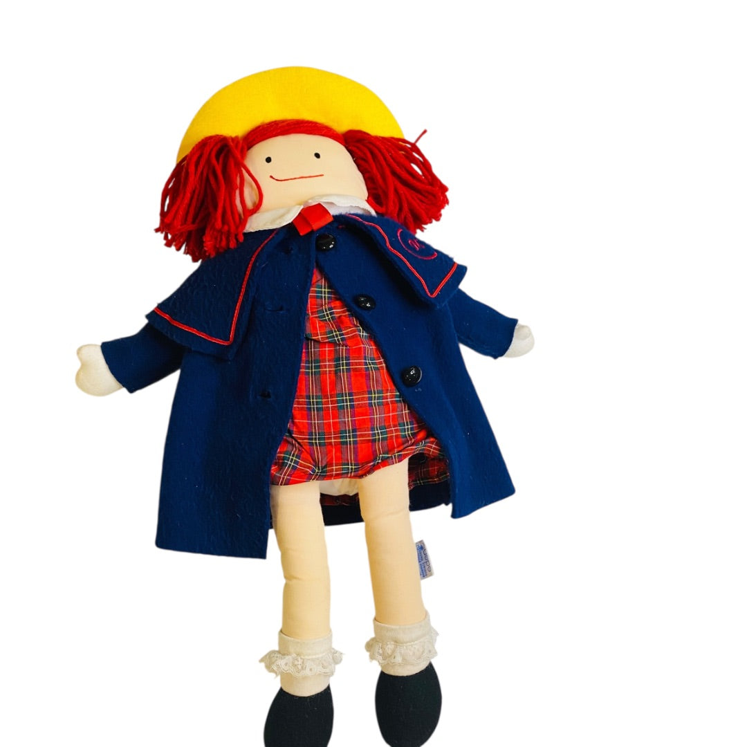1996 Madeline by Eden Cloth Rag Doll 19" Dress Navy Coat