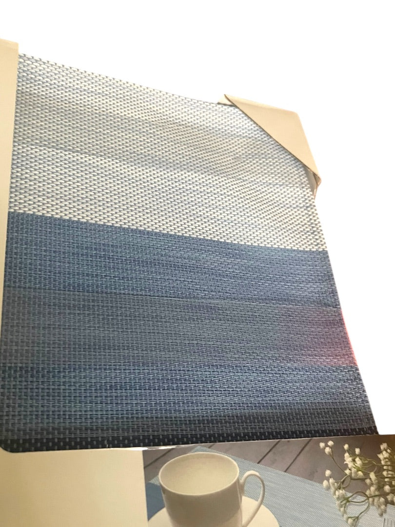 Boston Traders Home 8 Pack Placemats 12" x 18" Blue NIB