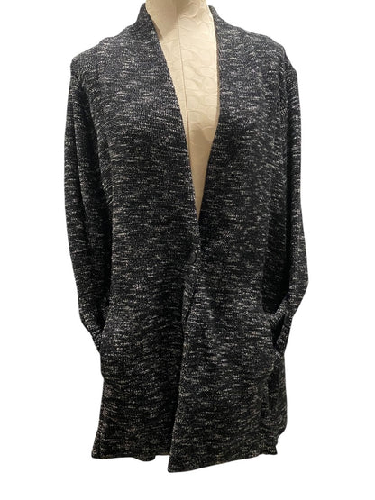 1X Eileen Fisher Woman Tweedy Knit Jacket Cardigan Pockets Tunic Length