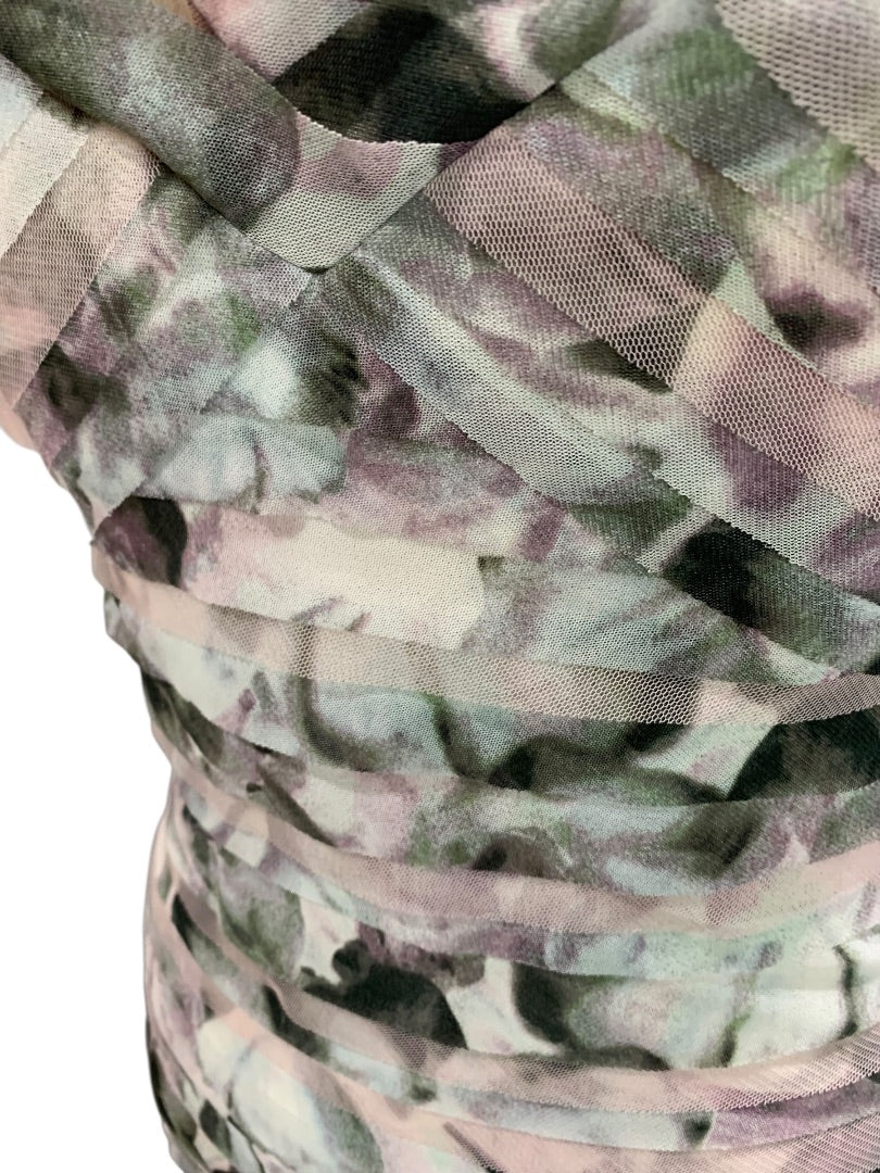 XXS BCBG Max Azria Erika Tulle Tiered Gown Dress Watercolor