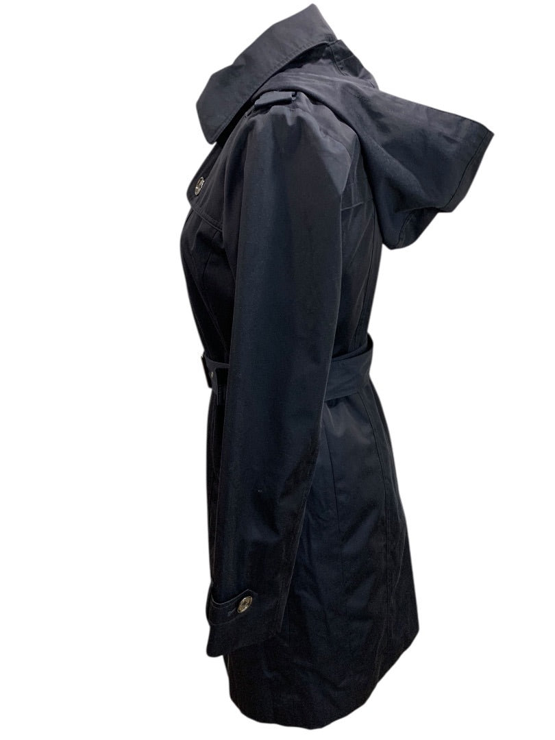 XS Michael Kors Womens Navy Blue Trench Coat with Removable Lining