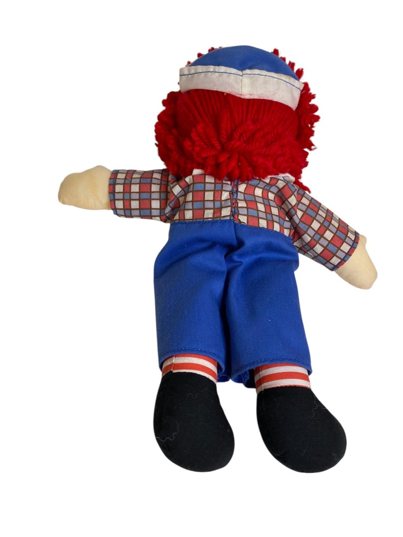Vintage Small Raggedy Andy Rag Doll 12" Button Eyes Embroidered Face