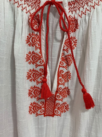 Medium J.Crew Womens Embroidered Beach Romper Cotton Sheer G6587