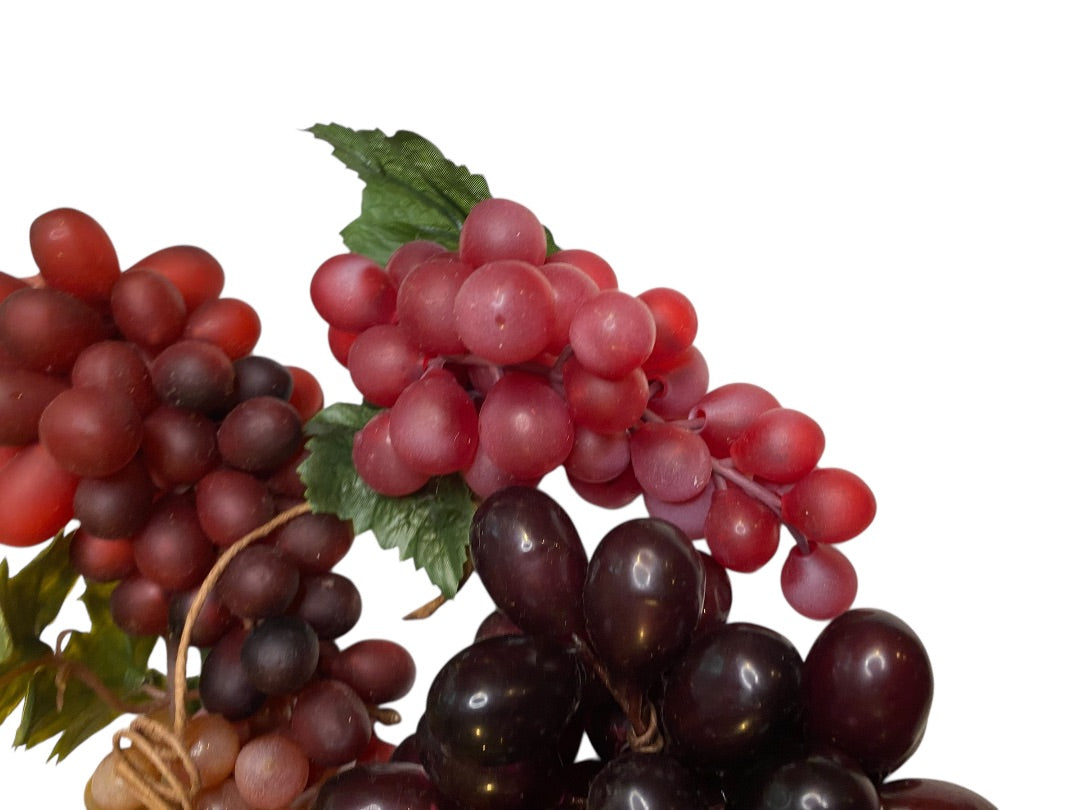 Vintage Fake Fruit 11 Bunches of Rubber Grapes Assorted Crafting