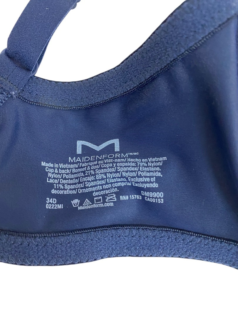 34D Maidenform Navy Blue Black Push Up & In Bra DM9900 Underwire Padded New