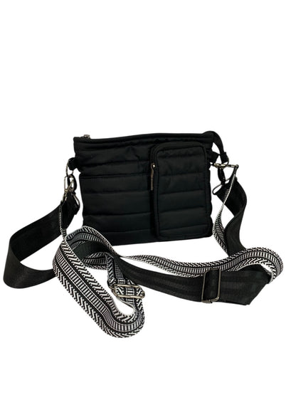 Think Rolyn Black Puffer Bag Crossbody Interchangeable Straps