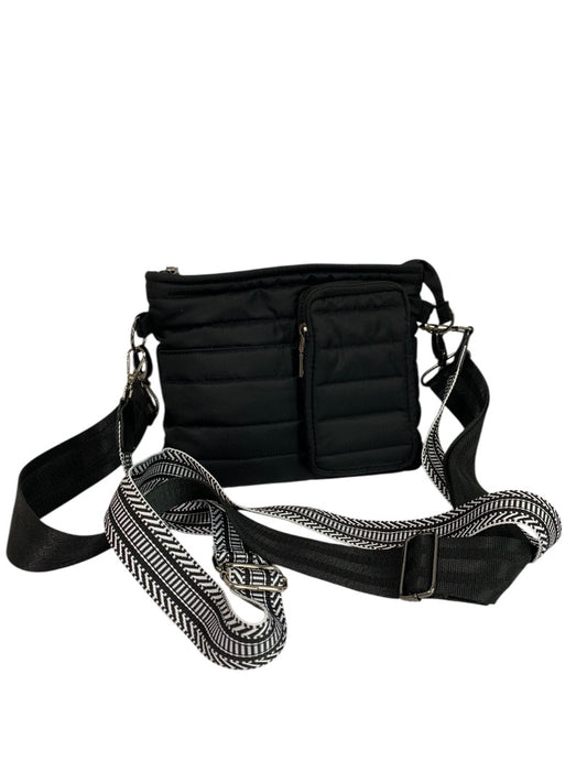 Think Rolyn Black Puffer Bag Crossbody Interchangeable Straps