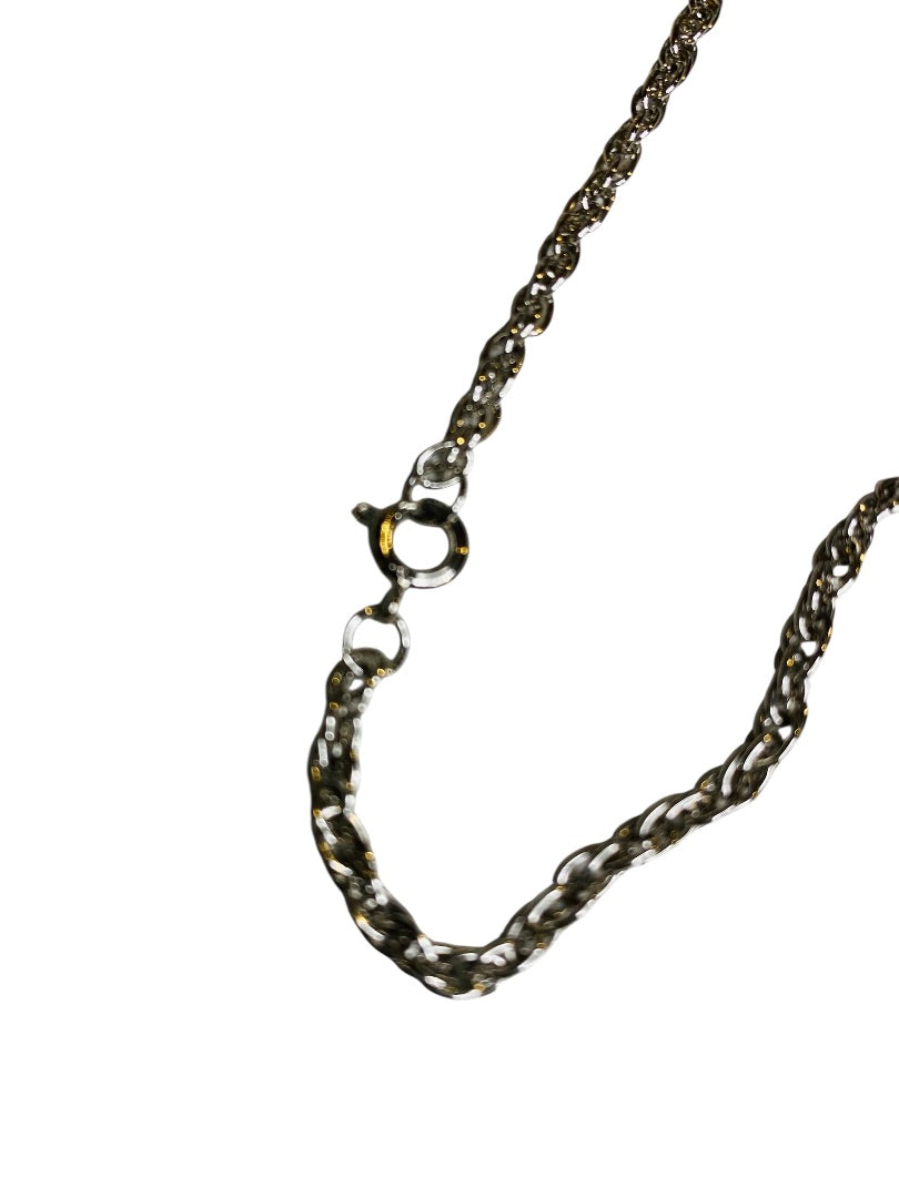 Pewter Pendant Delaware Jaycees on Silvertone Chain 18"