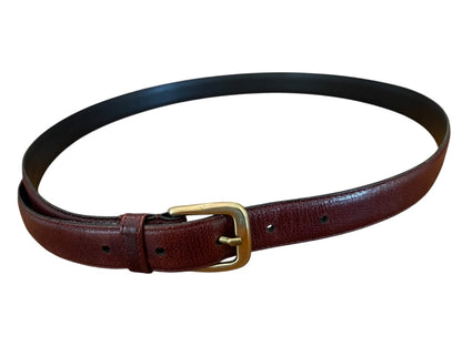 Size 36 Henry Grethel Leather Belt Goldtone Hardware .75" Width Burgundy