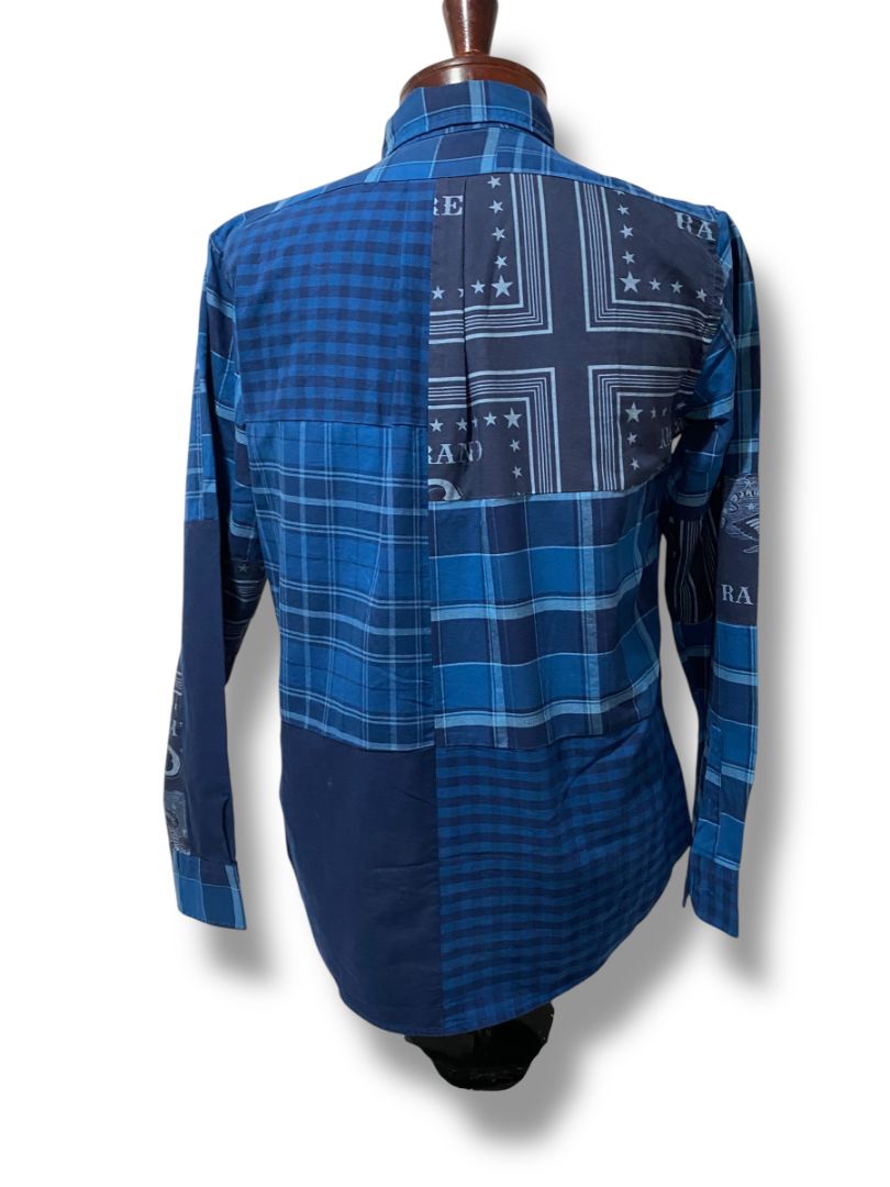Medium Ralph Lauren Mens Button Down Patchwork Eagle Stamp Shirt