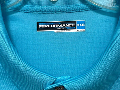 3XB Roundtree & Yorke Performance Golf Shirt Blue New
