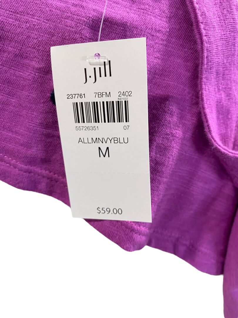 Medium J.Jill Purple Womens Shirt New Navy Blue Dot