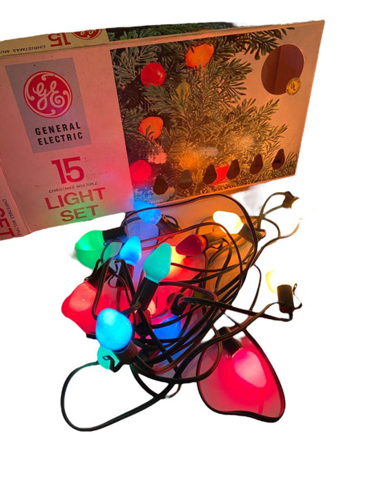 Vintage GE General Electric 15 Bulb Multicolor Light Set L7-15 Working