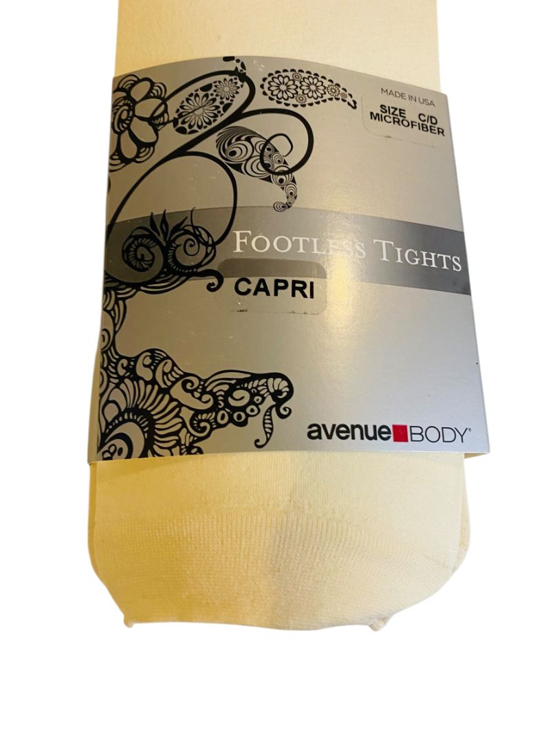 Avenue Body New Footless Capri Tights Plus Size C/D Cream