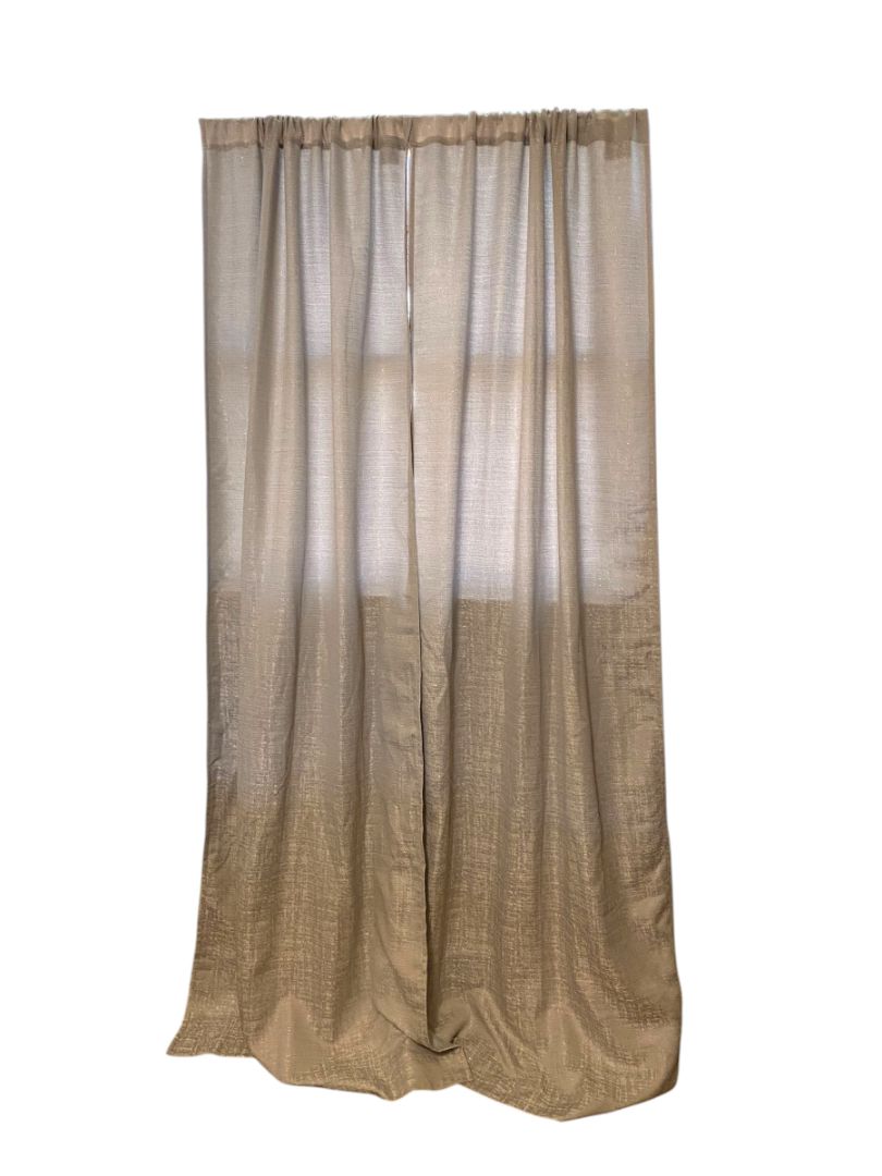 Set of 3 Studio 9 Curtain Panels Taupe Silver 96"l x 36"w