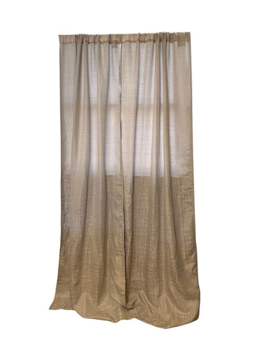 Set of 3 Studio 9 Curtain Panels Taupe Silver 96"l x 36"w