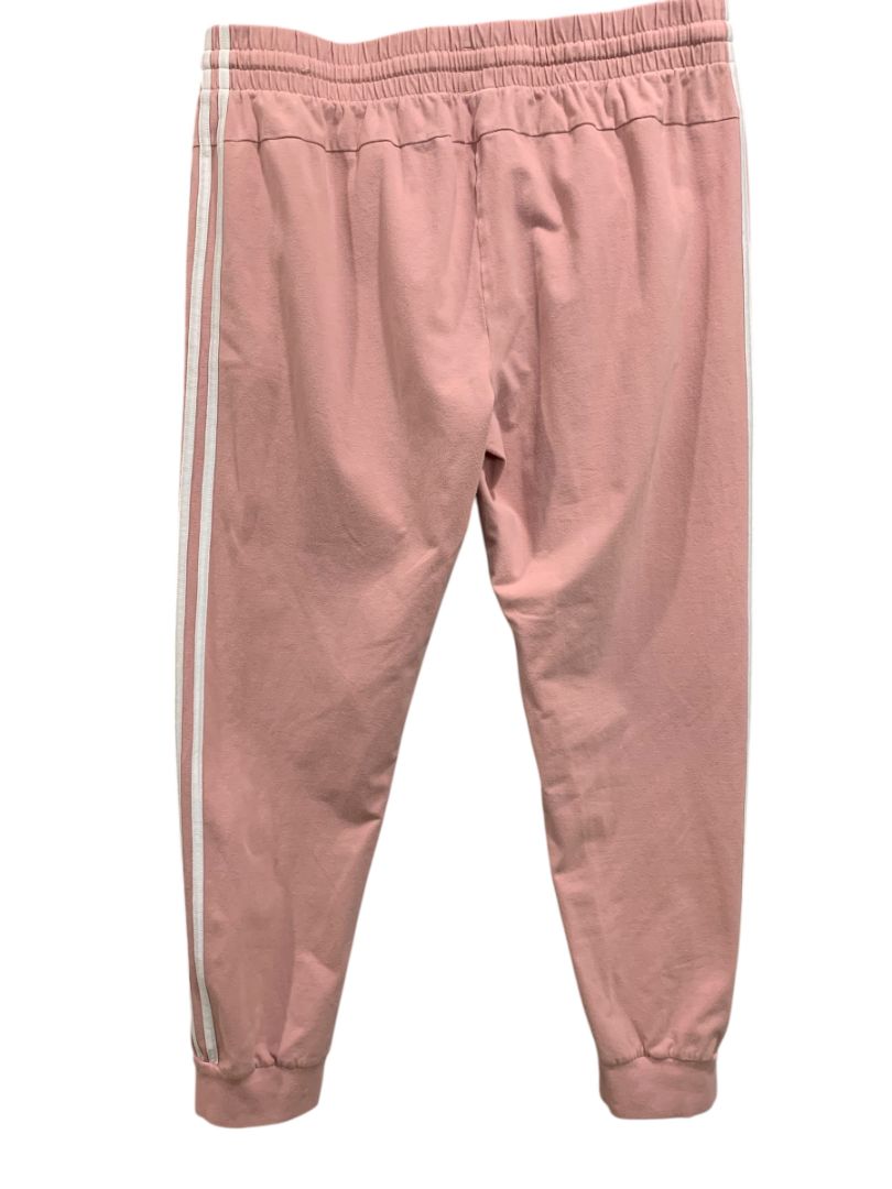 Size XL Adidas Womens Jogger Pants Pockets Pink 3 Stripe