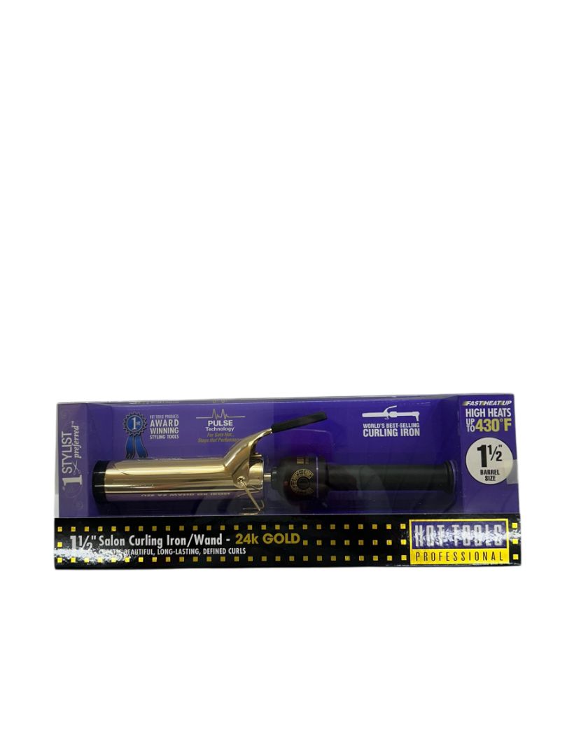 Hot Tools Professional Hair Curling Iron 1 1/2" 1102 Spring Gold Styling Beauty New