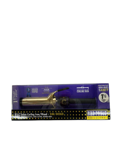 Hot Tools Professional Hair Curling Iron 1 1/2" 1102 Spring Gold Styling Beauty New