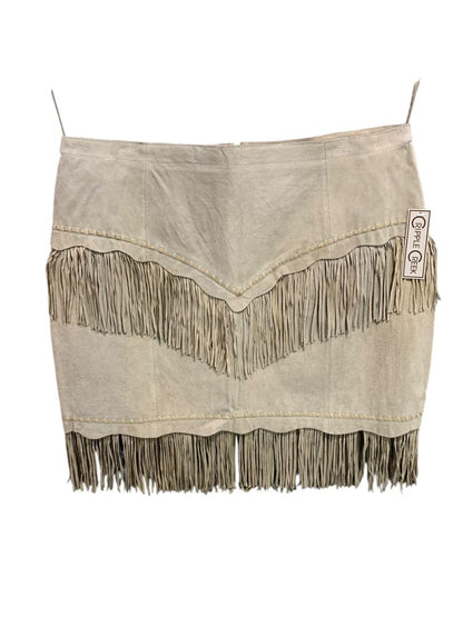 Size 3XL Cripple Creek Fringed Suede Miniskirt Tan New Western
