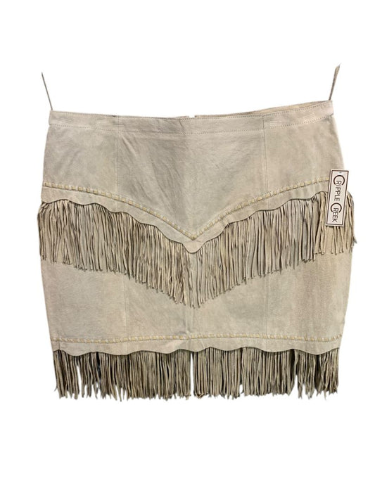 Size 3XL Cripple Creek Fringed Suede Miniskirt Tan New Western