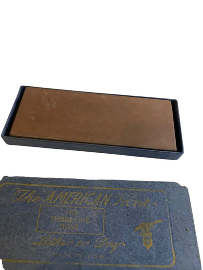 Vintage The American Hone Sharpening Stone The Three Line Hone USA Lather or Dry