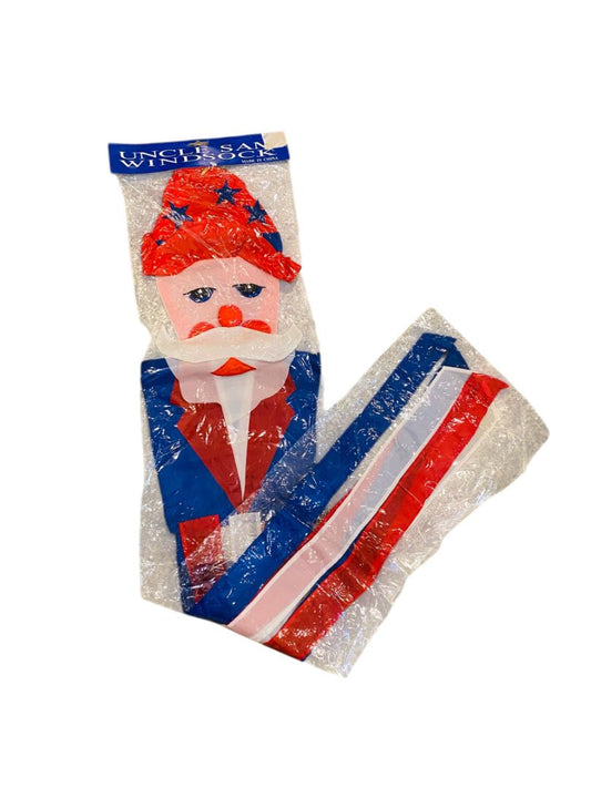 Uncle Sam Windsock Outdoor Hanging Patriotic USA Red White Blue New
