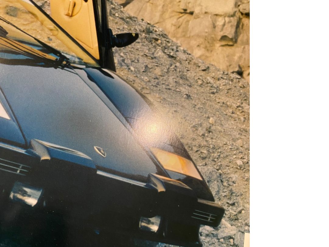1986 Lamborghini Contauch Poster Black Retro Man Cave 19 x 16"
