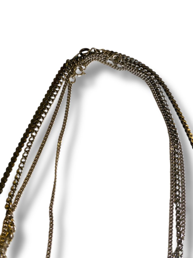 Lot of 4 Silvertone Chain Necklaces Assorted Lengths